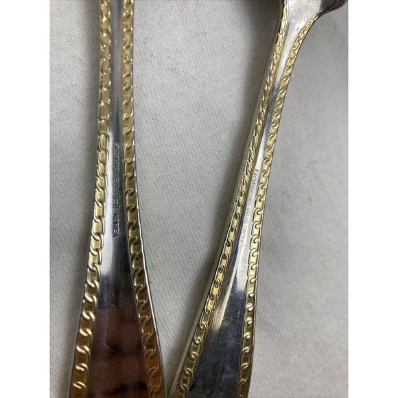 9 Retroneu GOLD ACCENT Chain 7” 18/8 Korea Stainless Dinner Spoon Great Quality - Picture 6 of 8